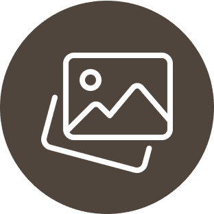 Icon depicting a landscape photo on brown.