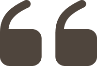 Opening quotation mark symbol in dark brown.